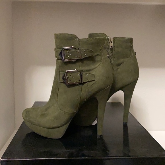 G by Guess Shoes - G by Guess dark green booties
